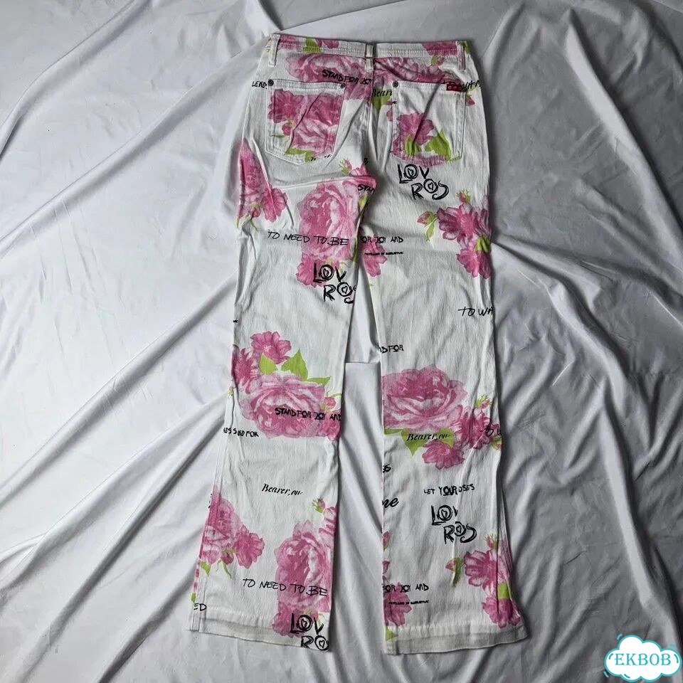 Floral jeans винтаж оригинал клеш фото 7