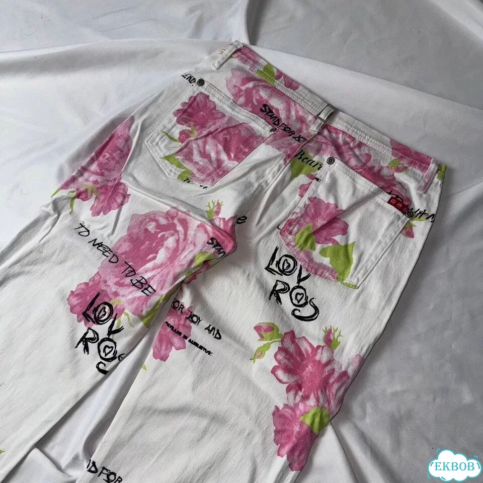 Floral jeans винтаж оригинал клеш фото 8