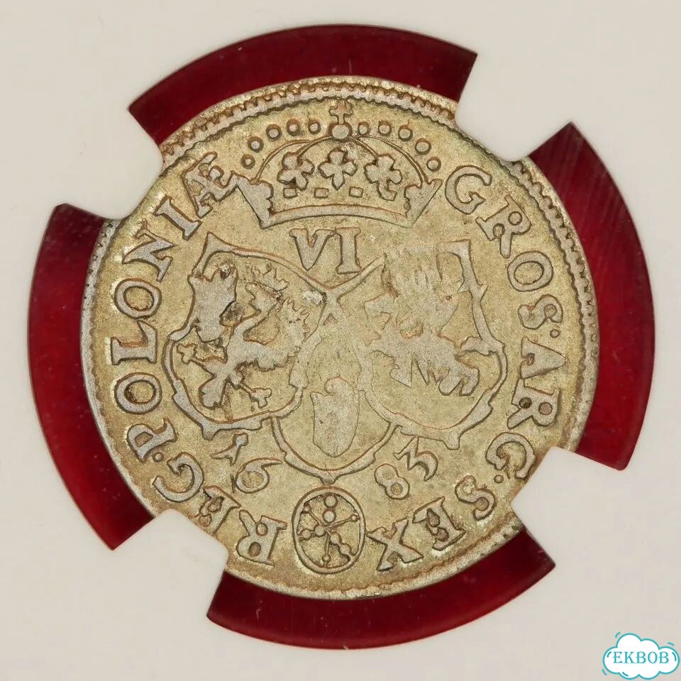 6 грошей 1683 года Грейд XF 45 фото 2