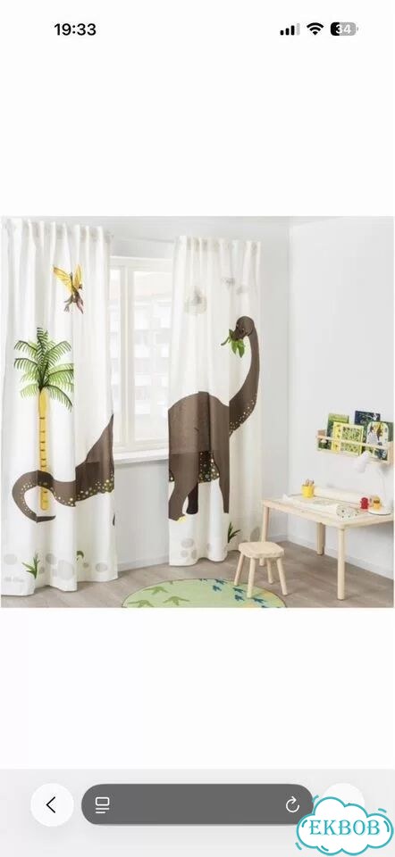 Шторы IKEA в детску с динозаврами фото 1