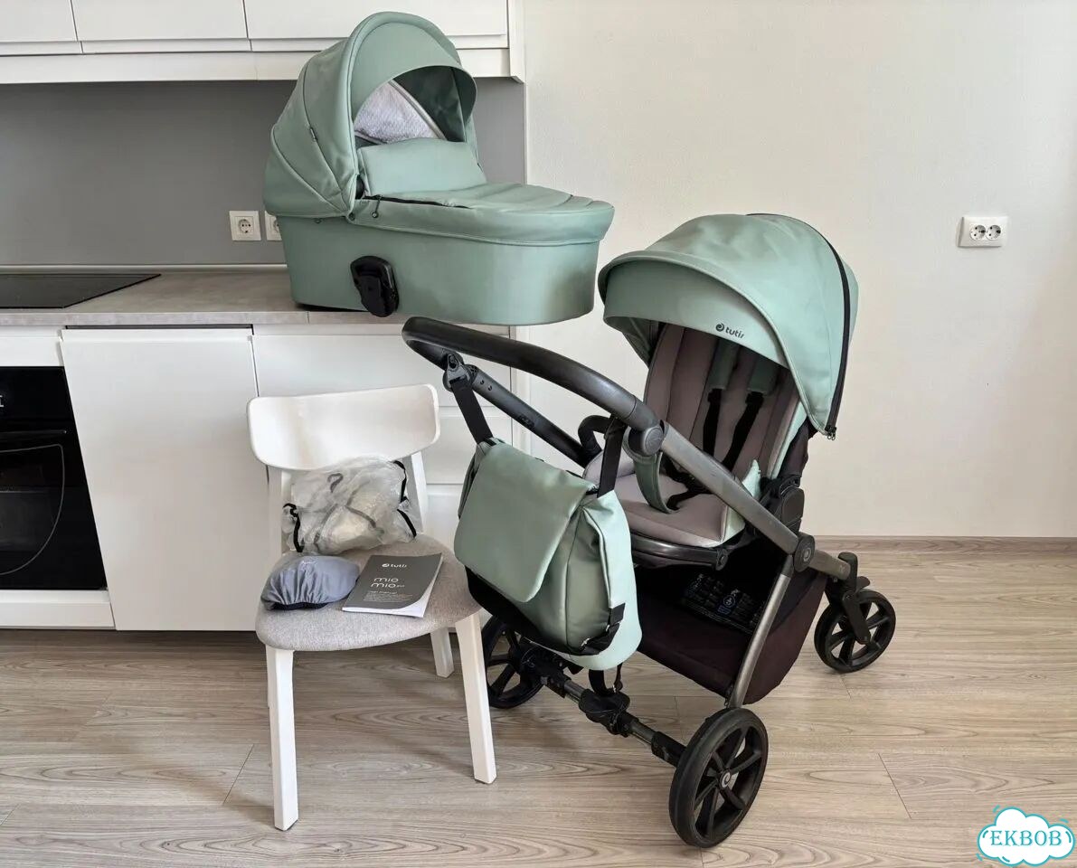 Коляска 2 в 1 Tutis Mio Leather Sage фото 1