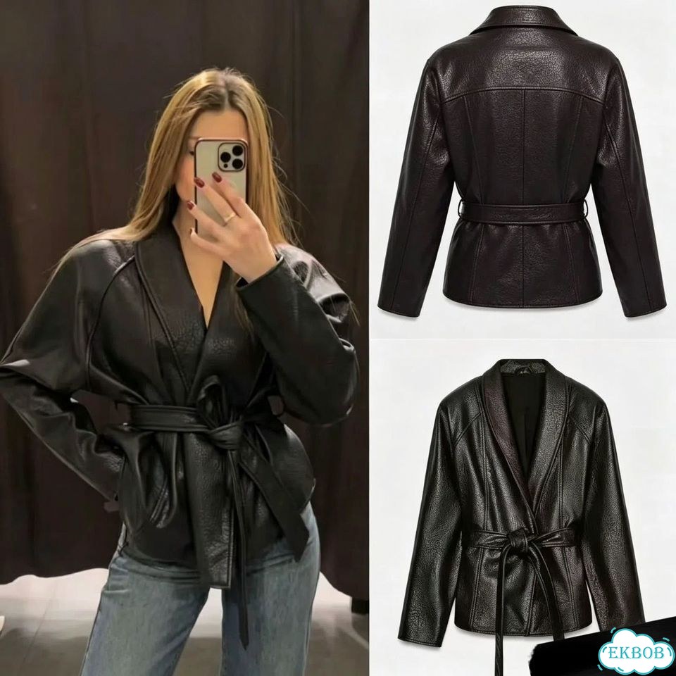 Кожаная куртка Zara фото 2