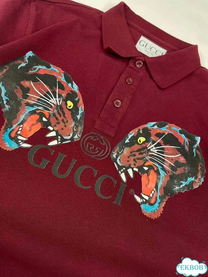 Поло Gucci мужская бордовая фото 2