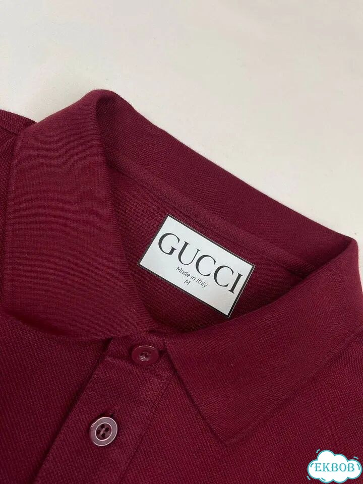 Поло Gucci мужская бордовая фото 3